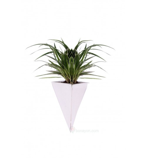 Vertical White PVC Triangle Box Planter With Hanging System Spider Indoor Plant 